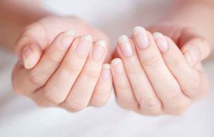 Close-Up long fingernail of women on background blurred, Concept of health care of the fingernail.